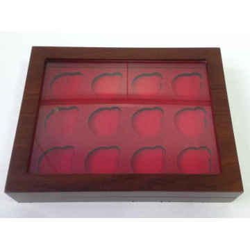 Высококачественная деревянная упаковочная коробка для 12 монет